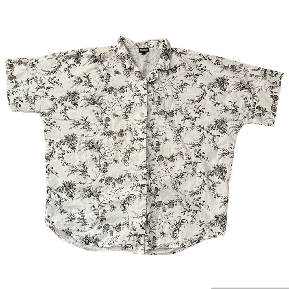3/$20 ❤️ GAP Off White Floral Button Up Shirt US XS